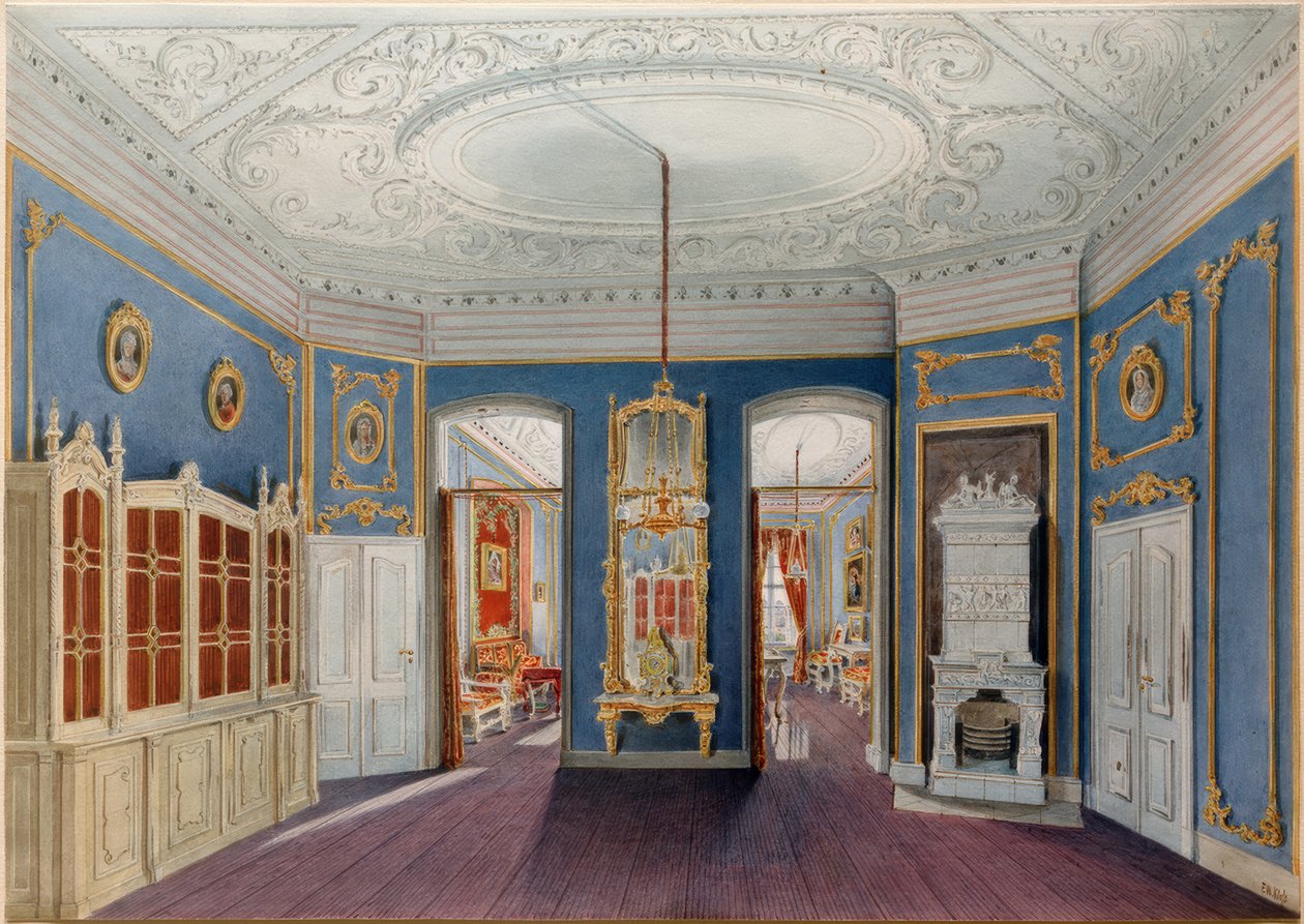 Biblioteket til Charlottenburg Palace av Friedrich Wilhelm Klose