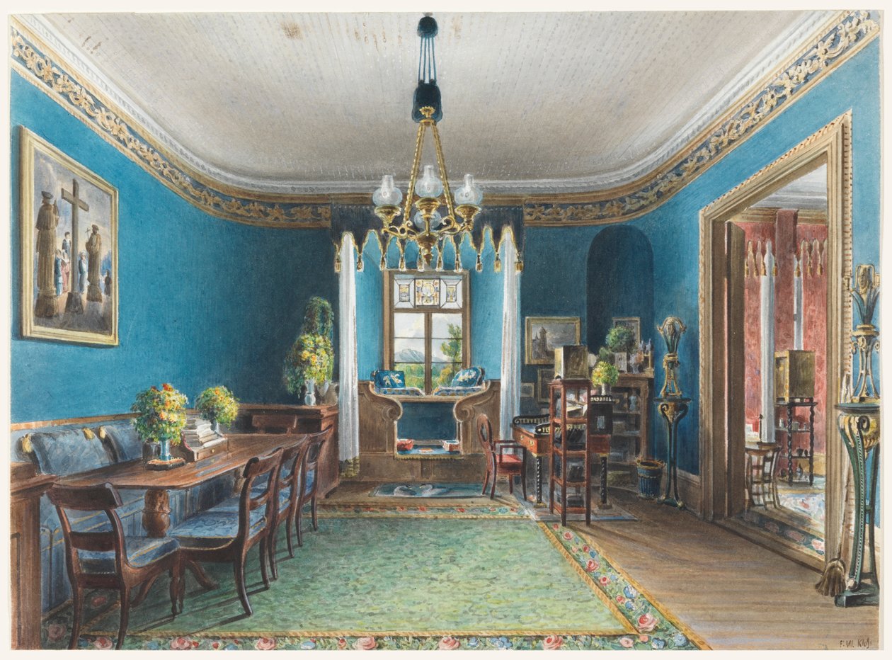 Det blå rommet, Schloss Fischbach av Friedrich Wilhelm Klose