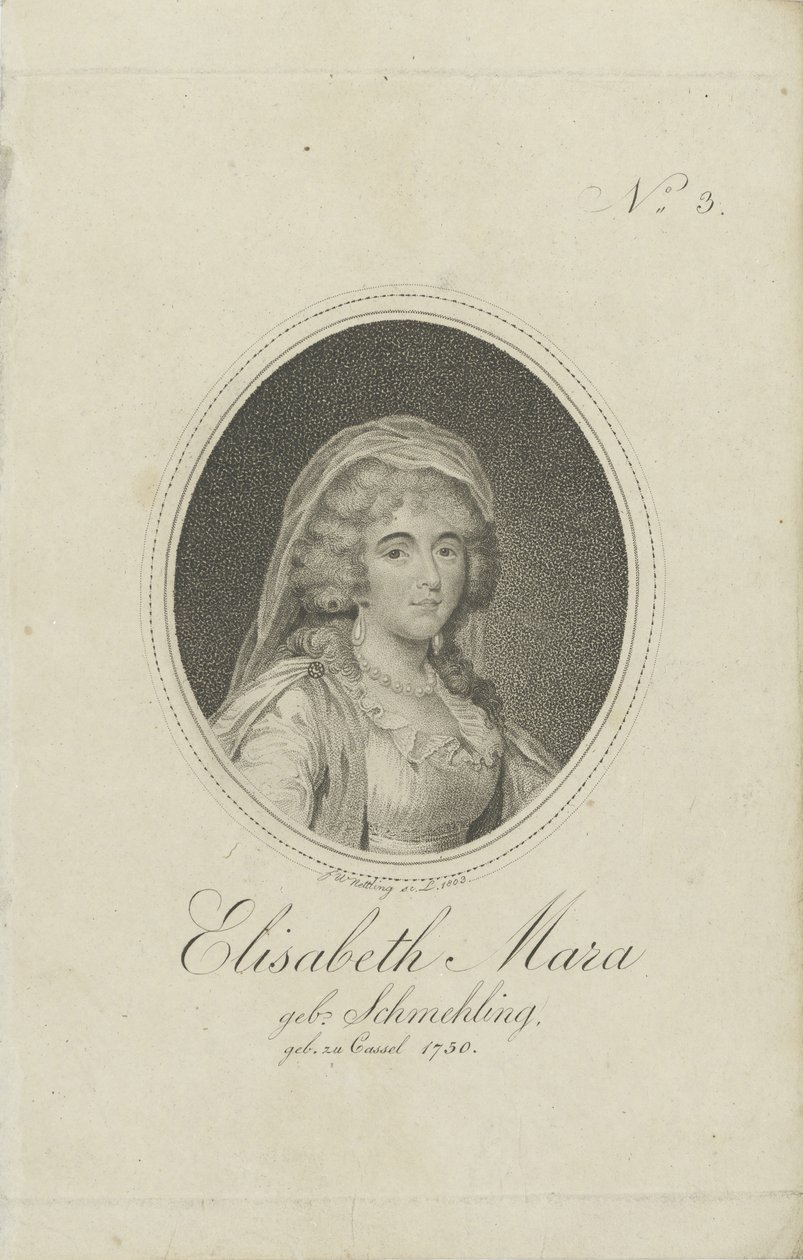 Gertrud Elisabeth Mara, født Schmeling 1749-1833, 1803. av Friedrich Wilhelm Nettling