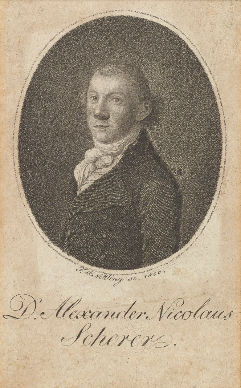 Portrett av Alexander Nicolaus Scherer 1771-1824, 1800. av Friedrich Wilhelm Nettling