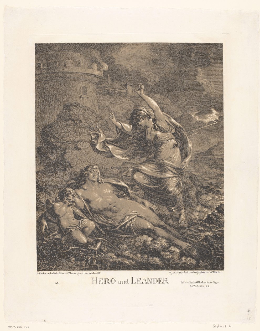 Hero en Leander Hero und Leander (tittel på objekt) av Friedrich Wilhelm Reuter