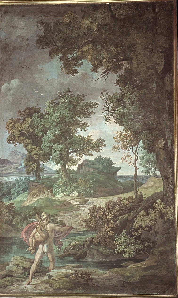 Returnerer Odysseus fra jakten, Scener fra Odysseen av Friedrich the Elder Preller
