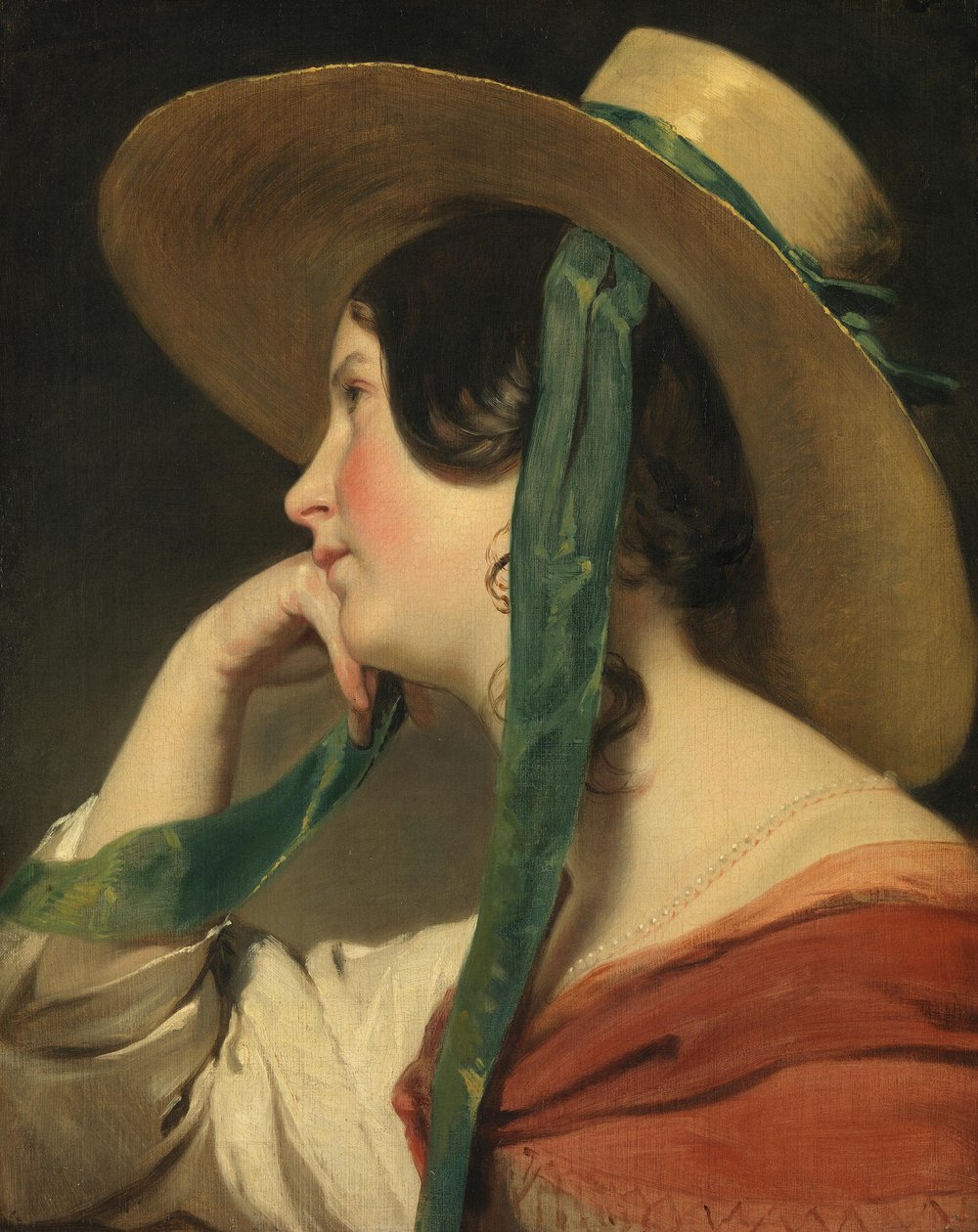 Ung jente med stråhatt av Friedrich von Amerling