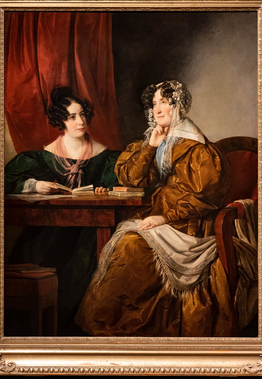 Portrett av baronesse Henriette von Pereira - Armstein med datteren Flora av Friedrich von Amerling