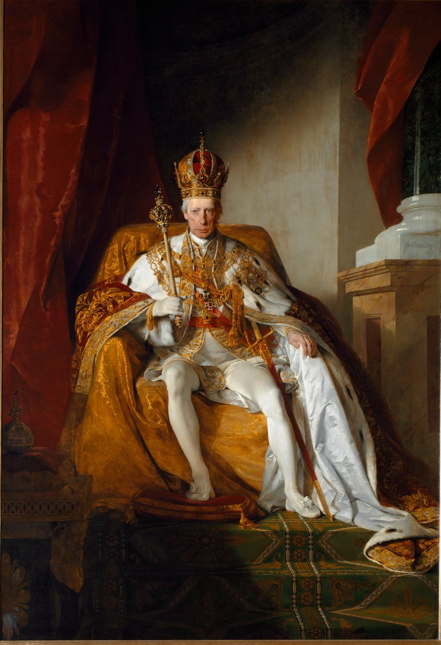 Portrett av keiser Franz II av Østerrike iført de keiserlige kapper av Friedrich von Amerling