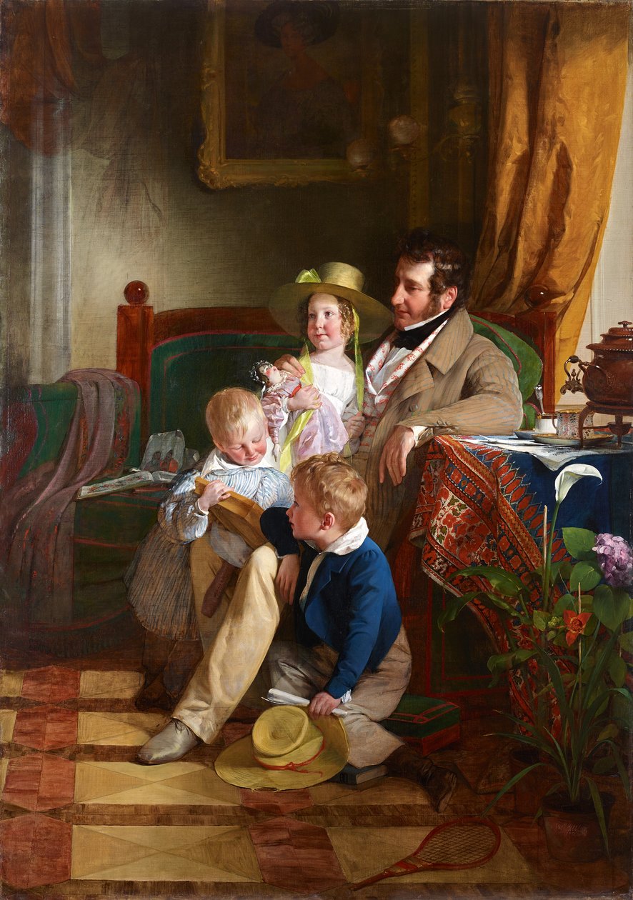 Rudolf von Arthaber og hans barn Rudolf, Emilie og Gustav av Friedrich von Amerling