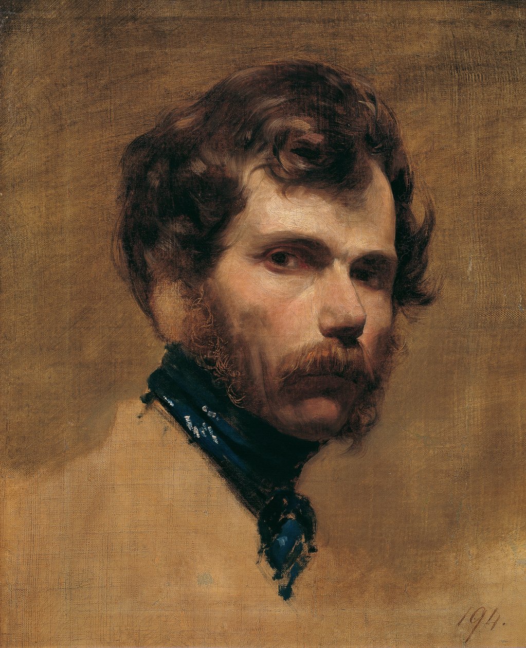Selvportrett med blå slips av Friedrich von Amerling