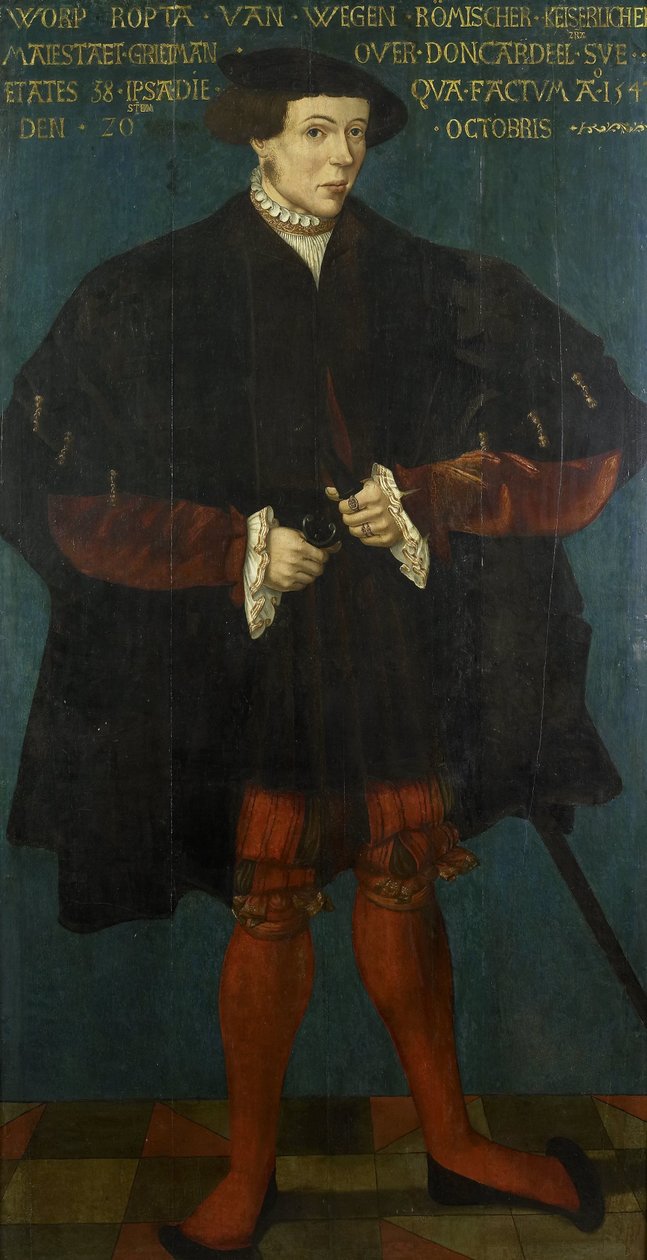 Portrett av Throw of Ropta, Chief Magistrate of East Dongeradeel av Friese School 1542