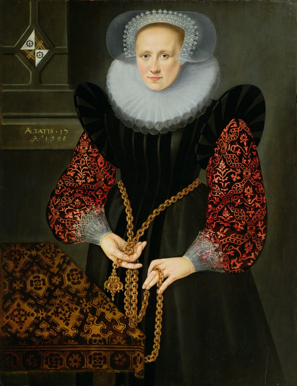 Portrett av Aefge Gijbland, sytten år gammel, 1598 av Friesian School