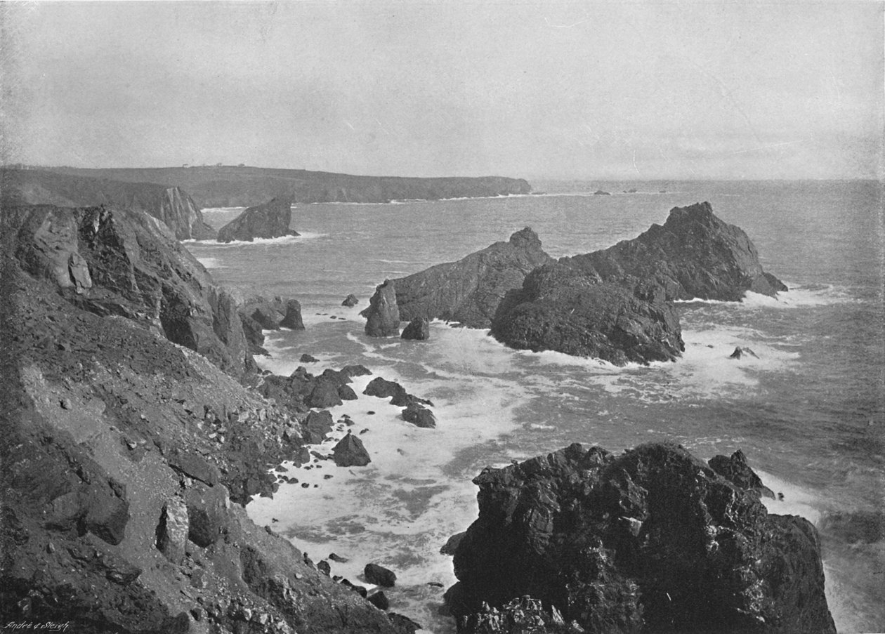 Old Lizard Head og Kynance Cove, c1896 av Frith and Co