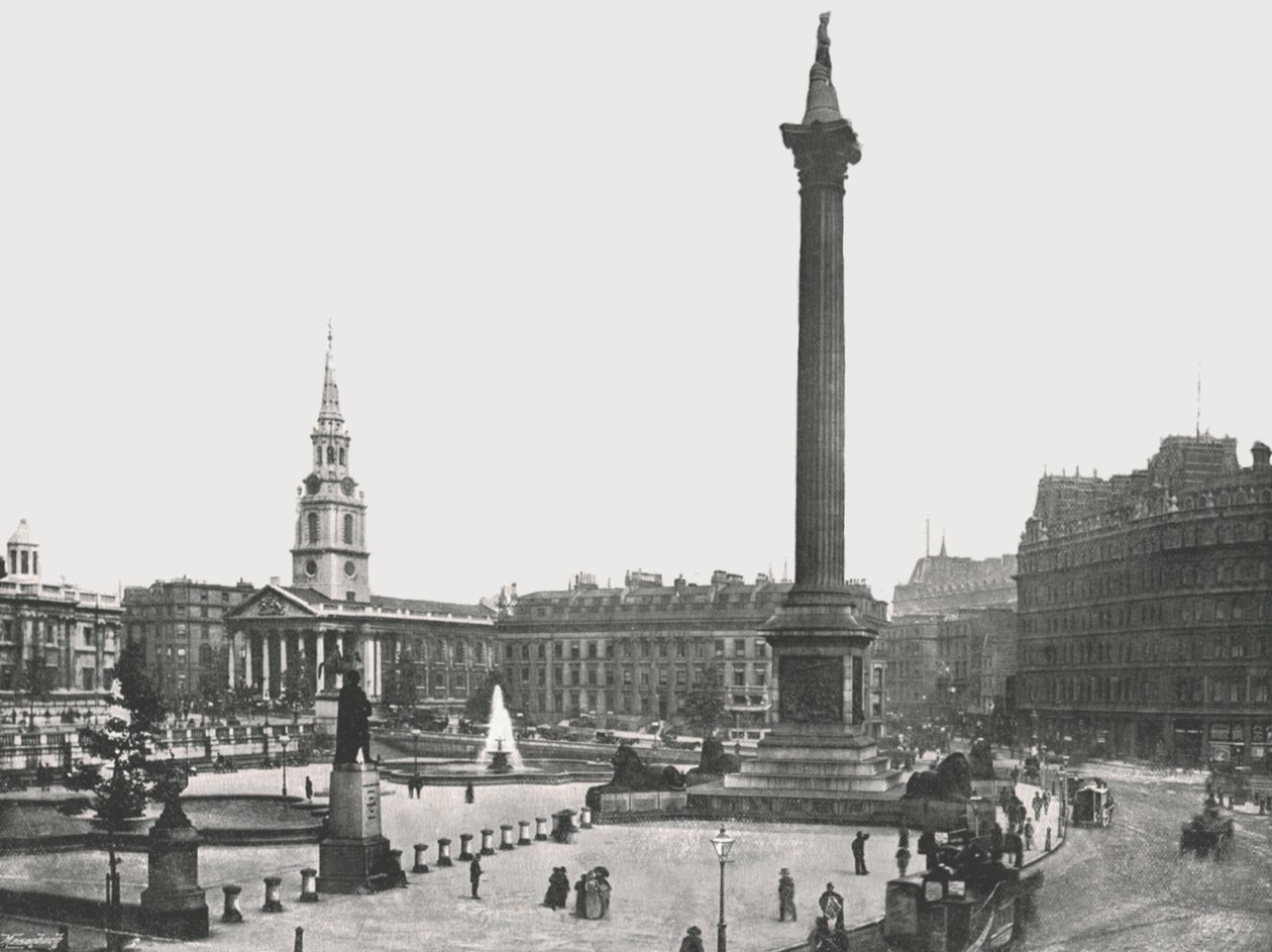 Trafalgar Square, London, 1895. av Frith and Co