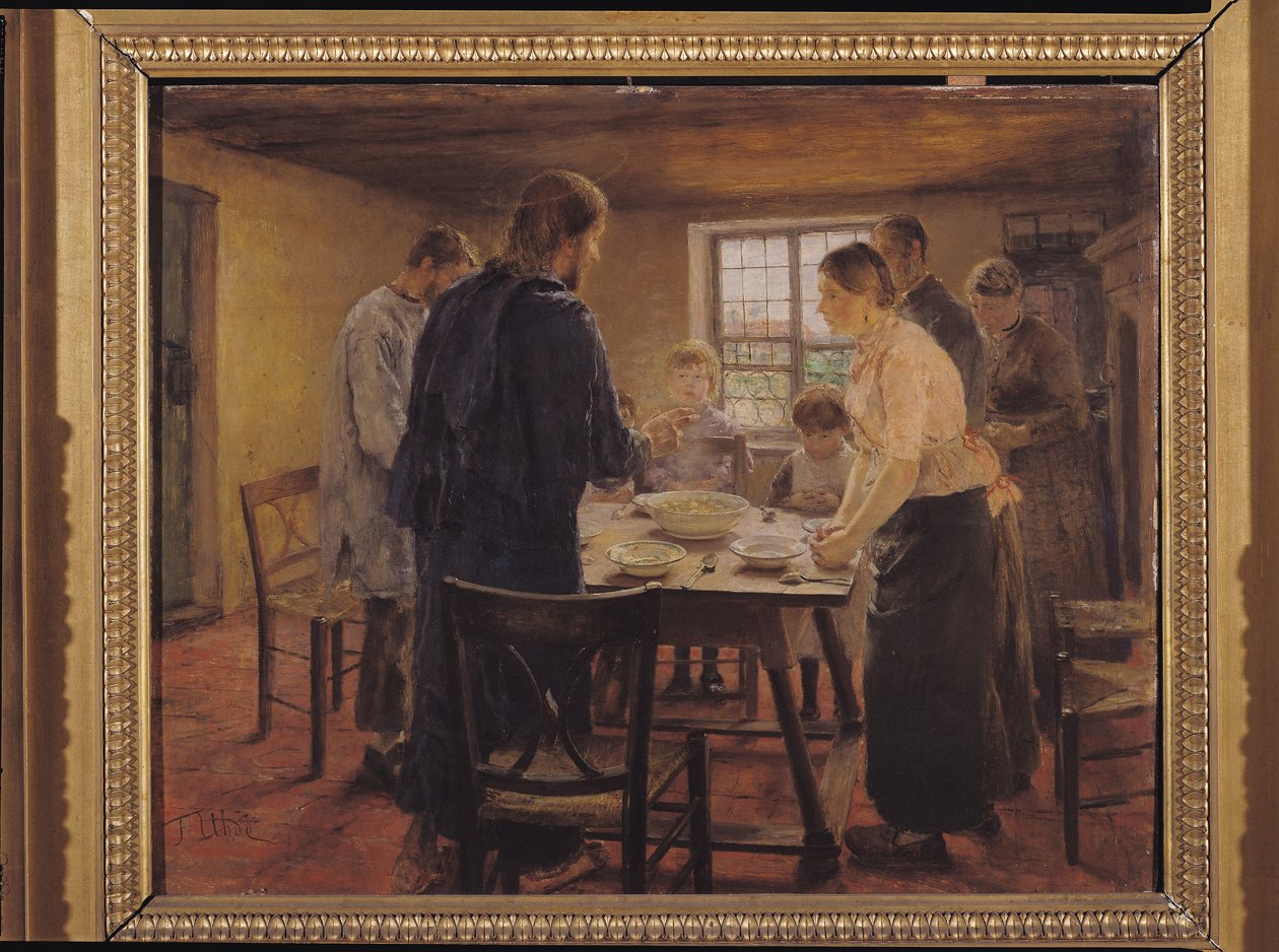 Kristus med bøndene, ca. 1887-88 av Fritz von Uhde