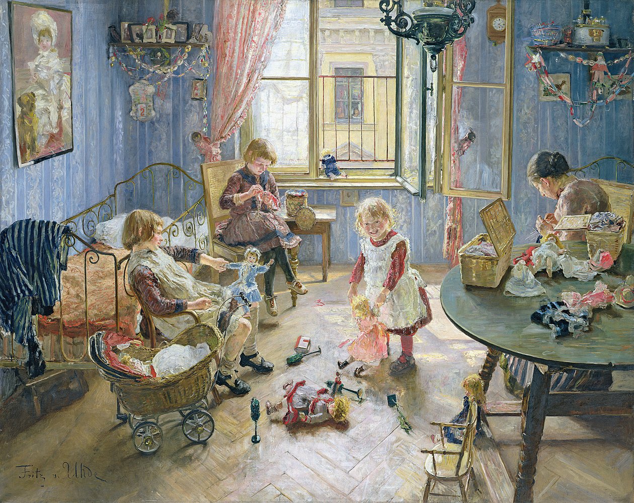 Barnehagen, 1889 av Fritz von Uhde