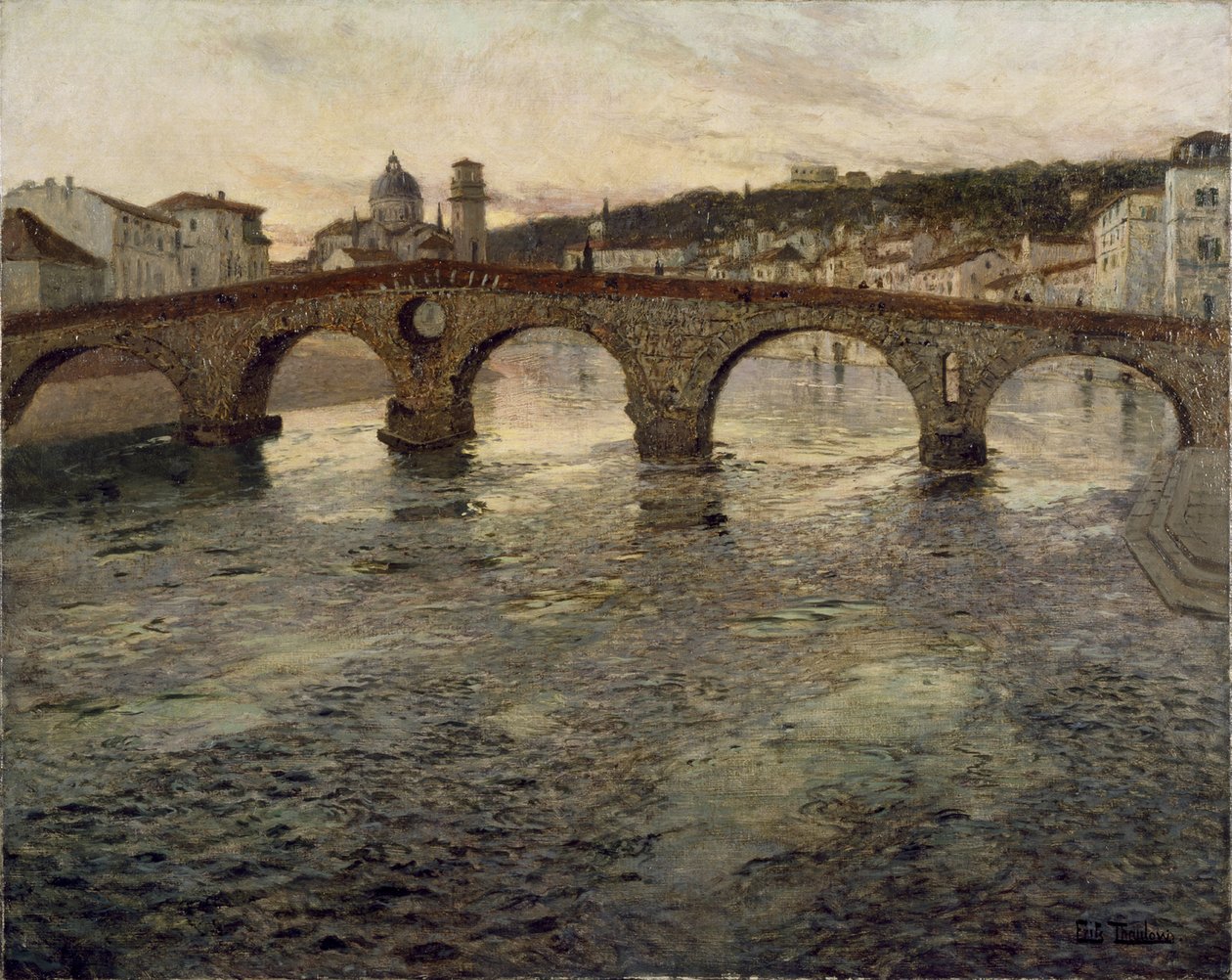 Adige-elven ved Verona, 1899 av Frits Thaulow