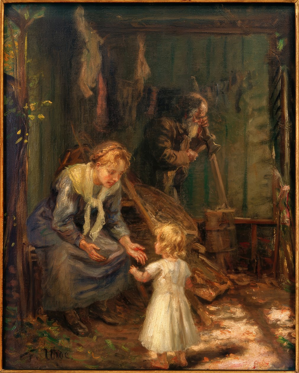 Hellig familie på verkstedet av Fritz von Uhde