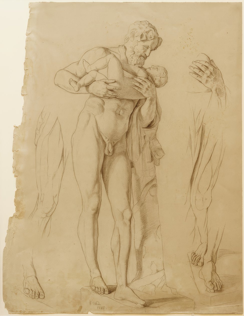 Silenus med Dionysos-gutten av Fritz von Uhde