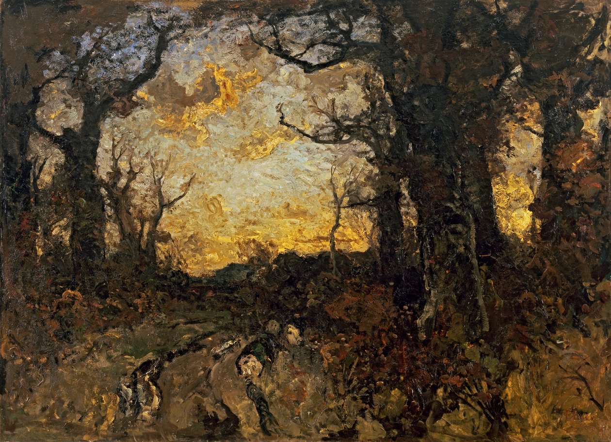 kveld i skogen av Fritz Baer