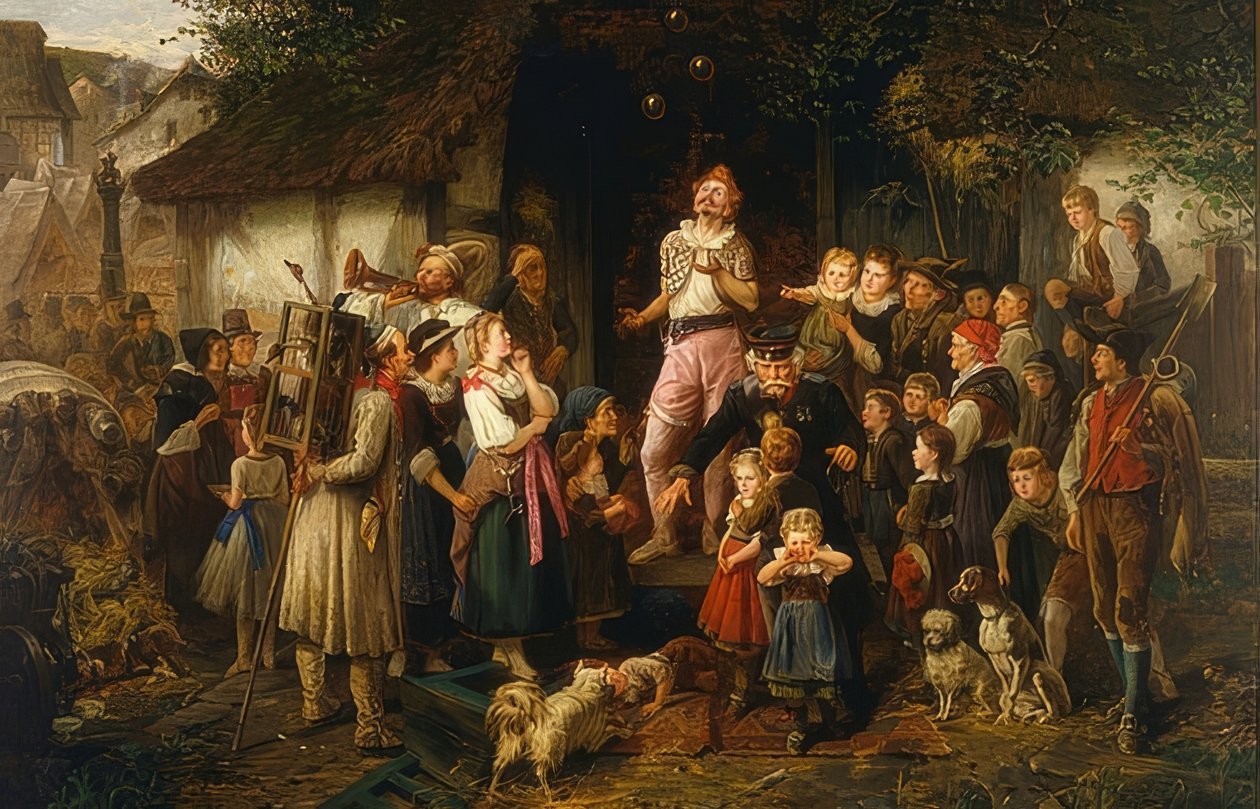 Sjøgleren: en landsbyfestival. 1873 av Fritz Beinke