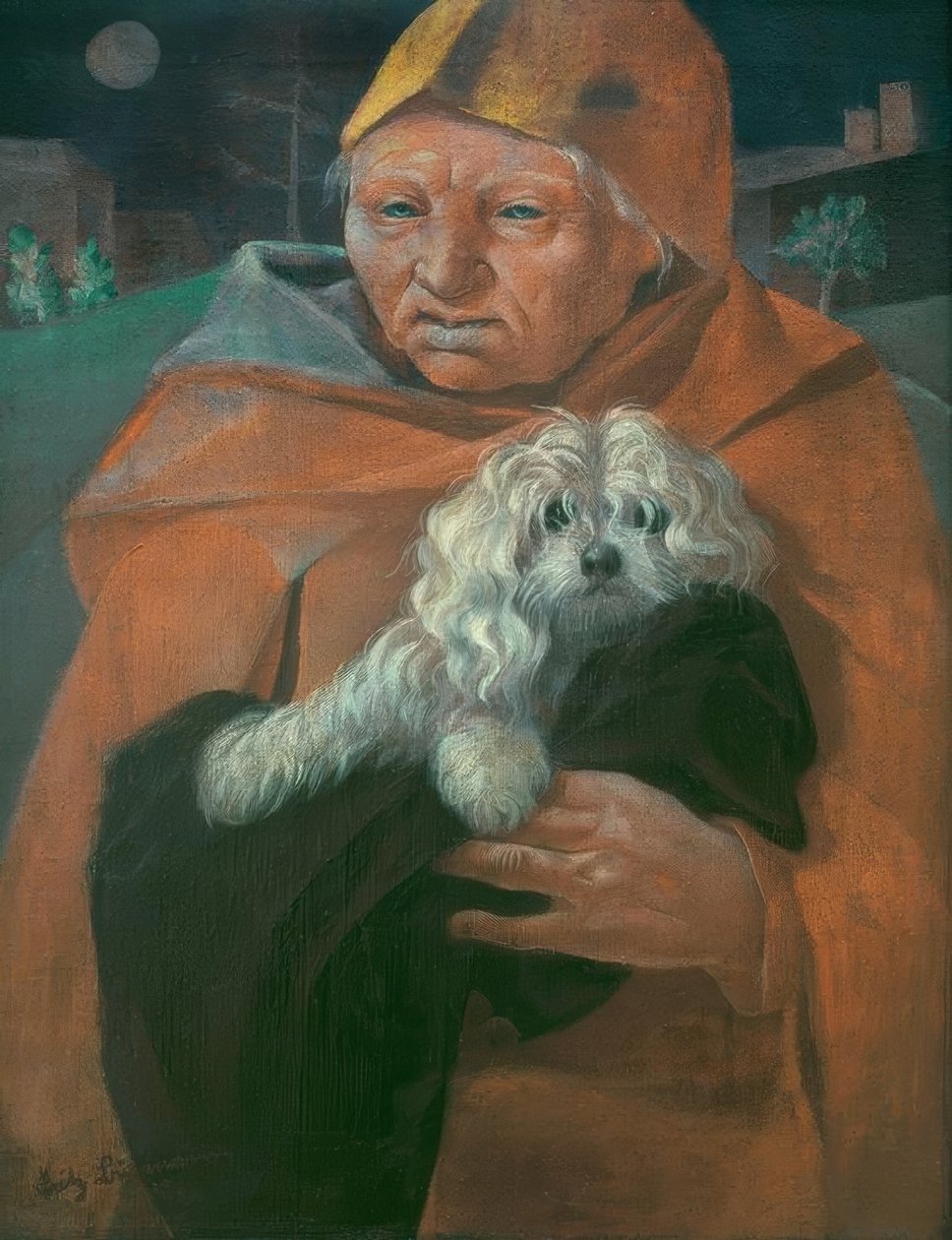Den gamle mannen med hunden sin av Fritz Burmann