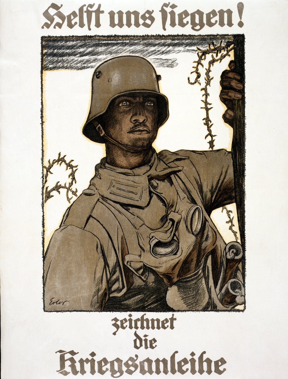 Hjelp oss å vinne! Abonnerer på krigsobligasjonen, pub. München, 1917 av Fritz Erler