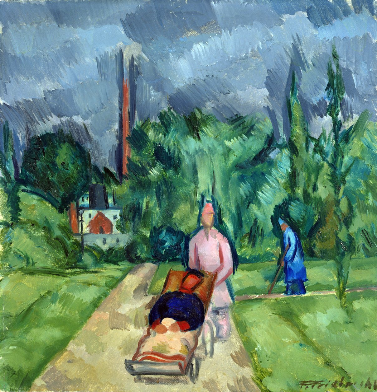 I hagene til Militærsykehuset III, 1915 av Fritz Friedrichs