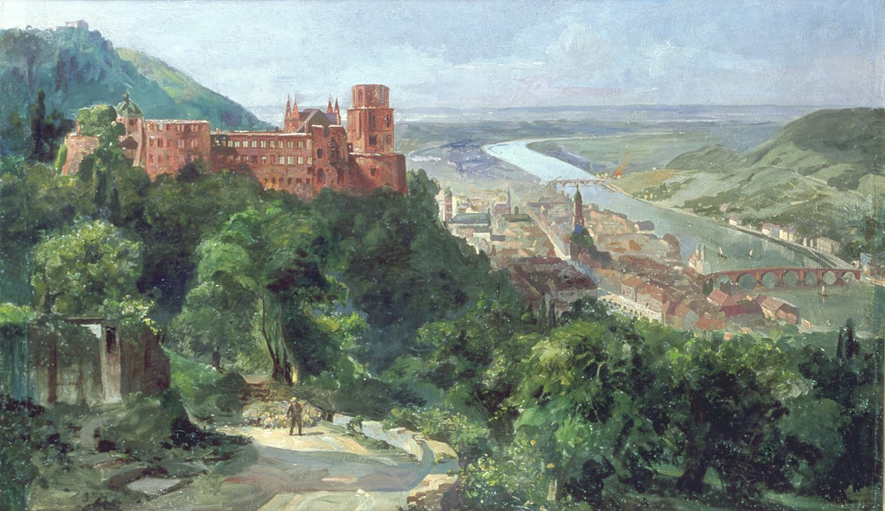 Utsikt over Heidelberg, ca. 1910 av Fritz Genutat