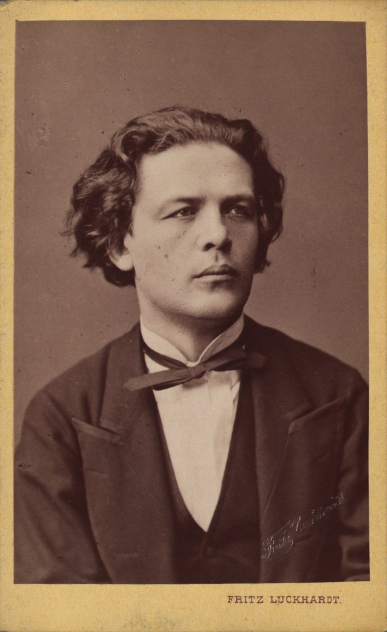 Portrett av komponisten Anton Rubinstein 1829-1894, ca. 1870. av Fritz Luckhardt