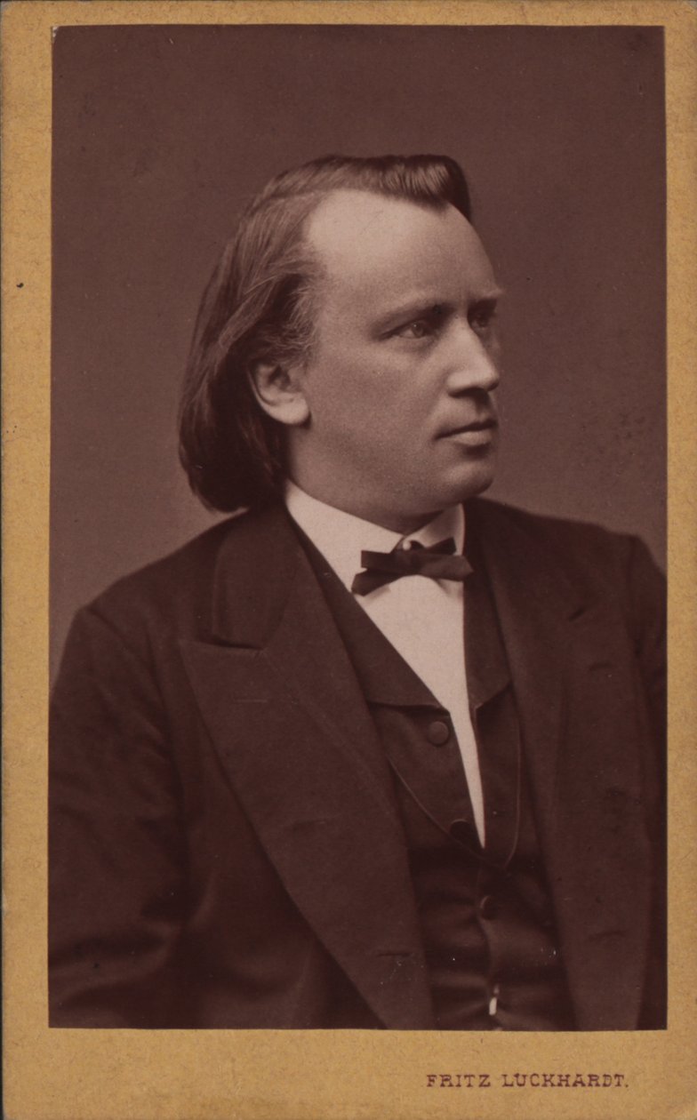 Portrett av komponisten Johannes Brahms 1833-1897, ca. 1875. av Fritz Luckhardt
