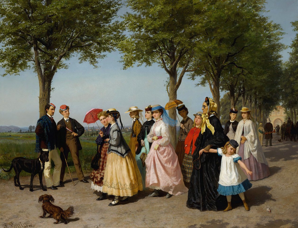 The Promenade (olje på lerret) av Fritz Paulsen