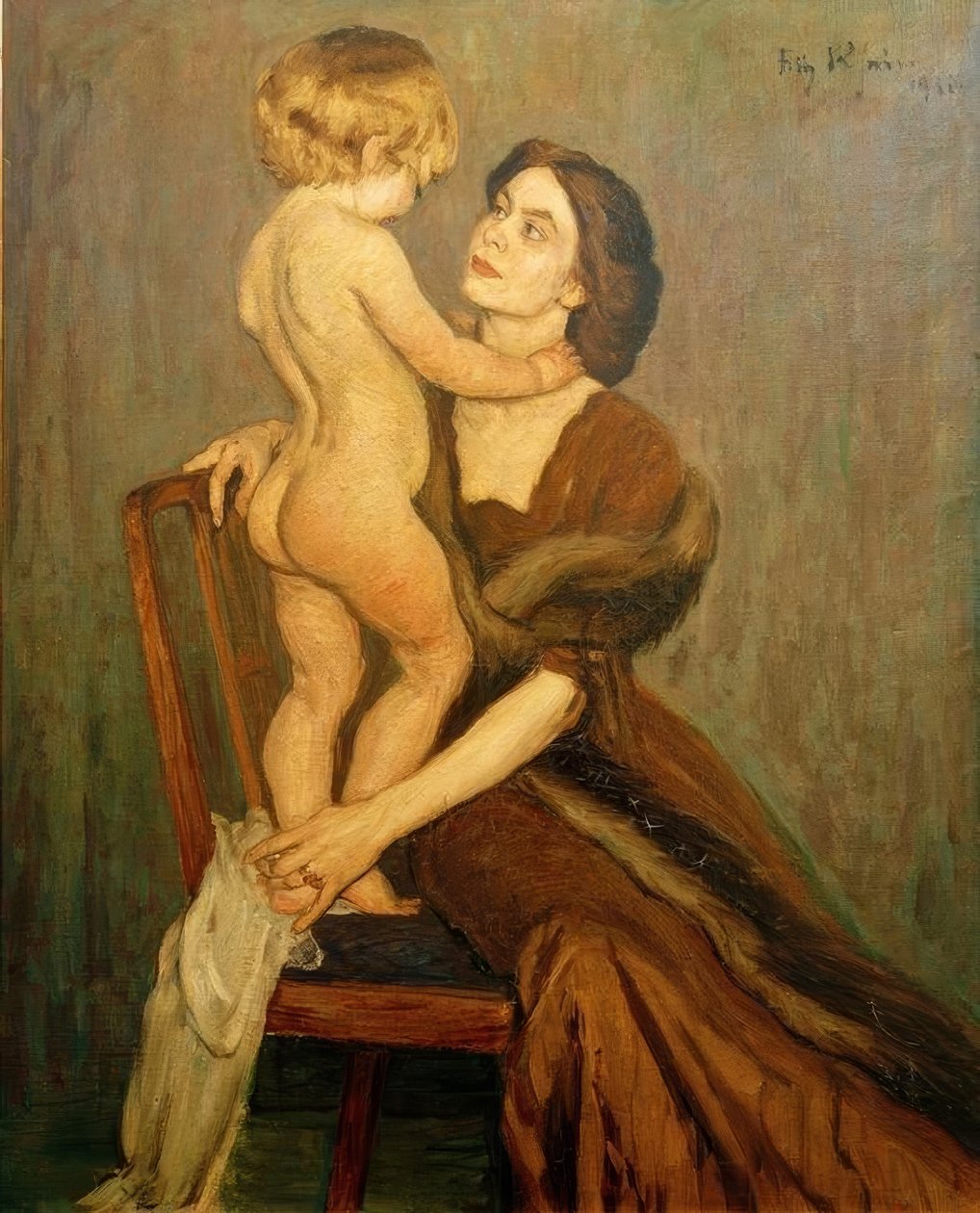 Dame med barn av Fritz Rhein
