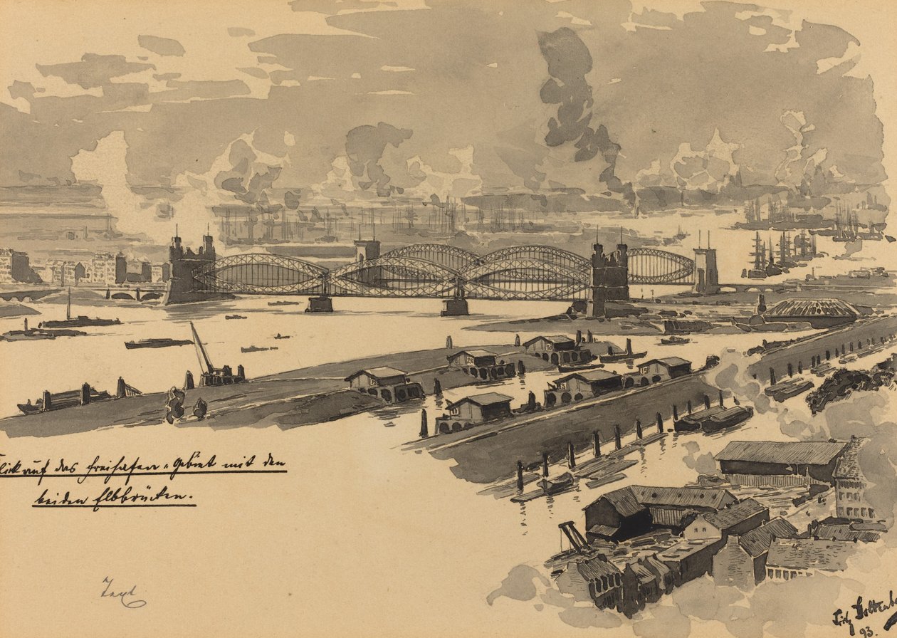 Frihavn med Elbe-broene av Fritz Stoltenberg