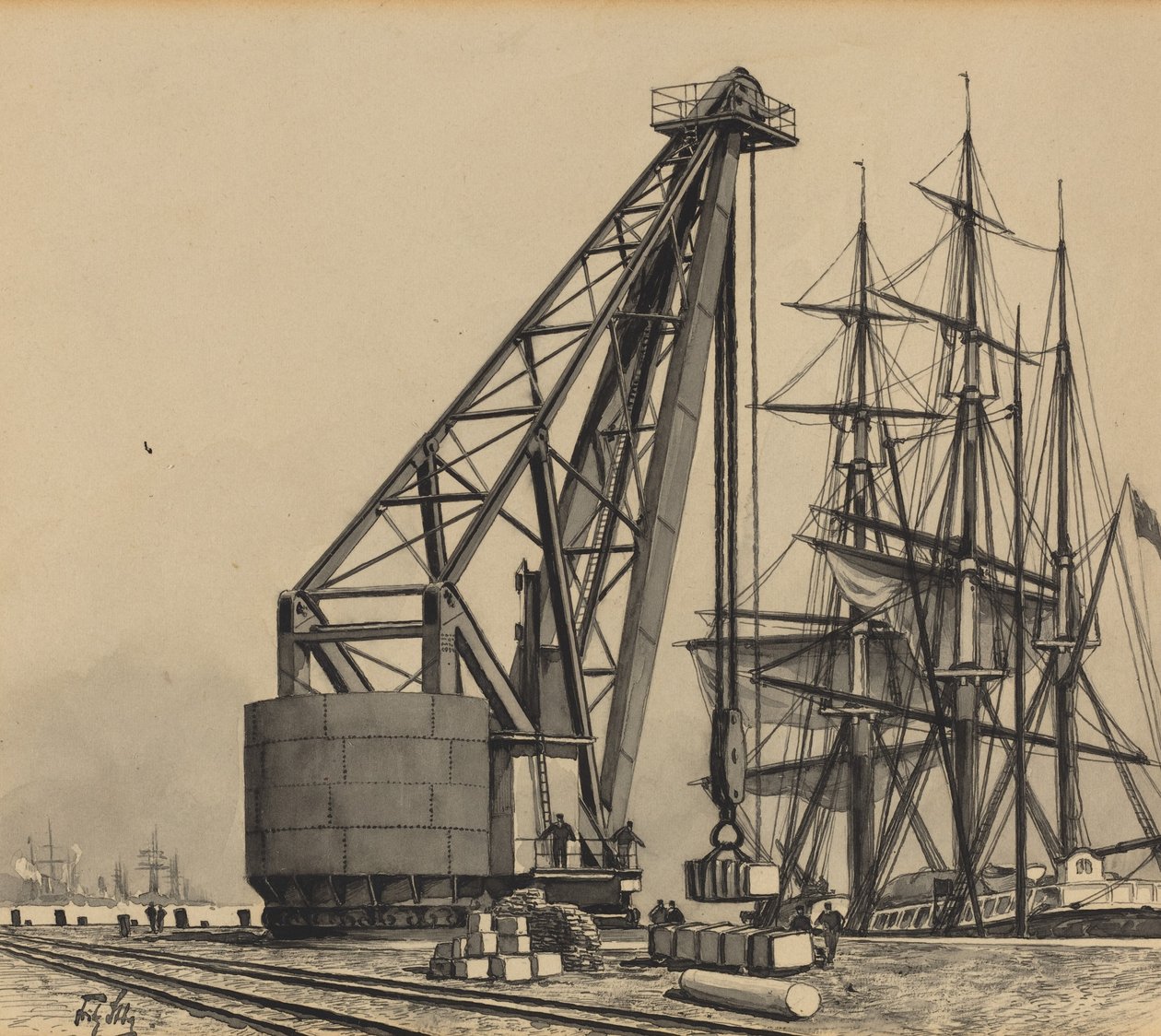 Kran i frihavnen av Fritz Stoltenberg