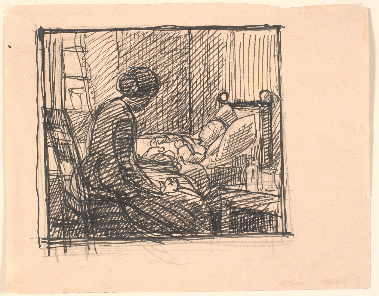 Det satt en mor med det lille barnet sitt... av Fritz Syberg