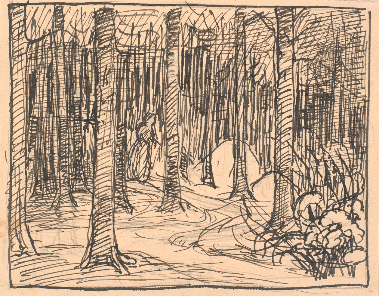 Dypt inne i skogen krysset stiene... av Fritz Syberg