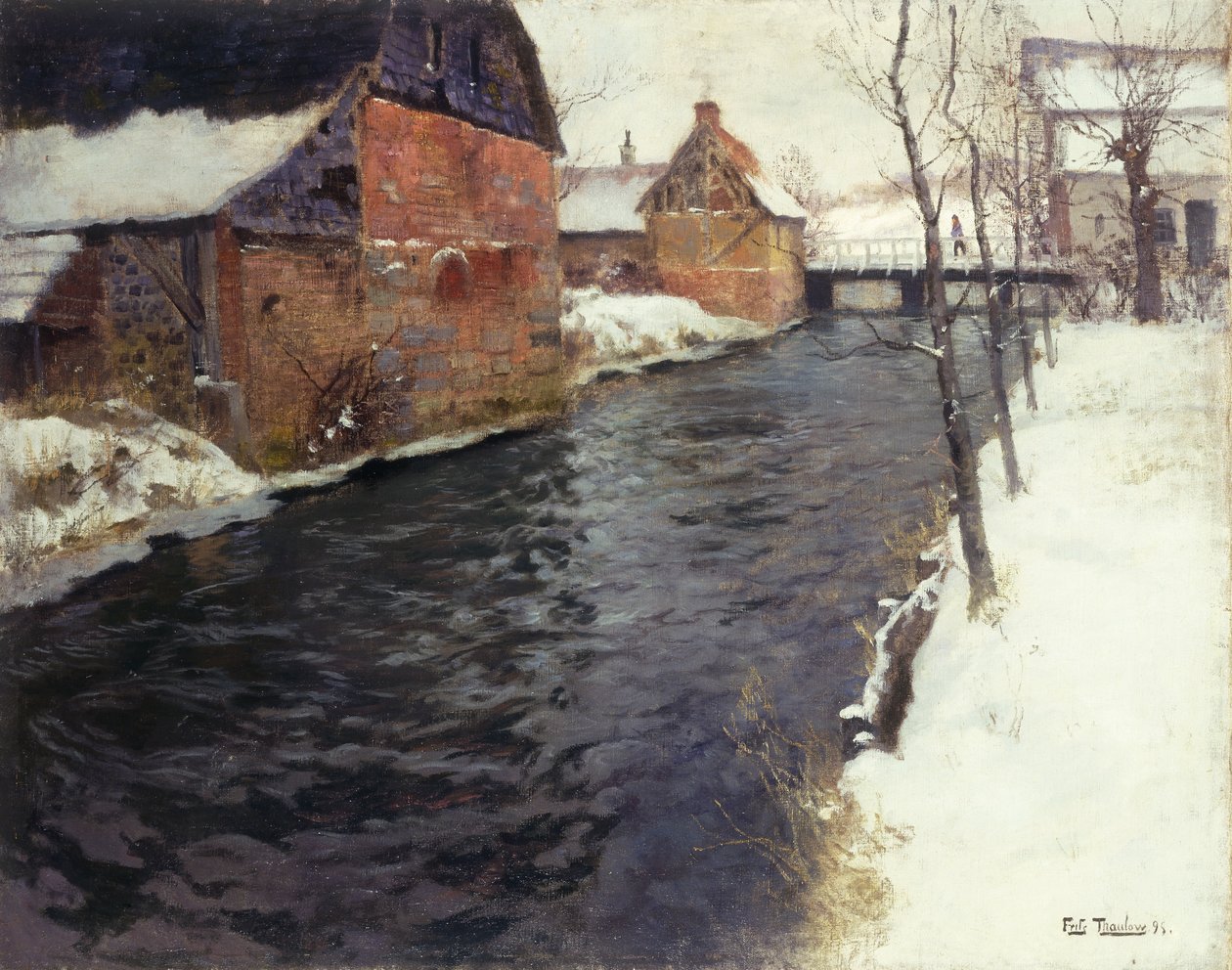A Winter River Landscape, 1895 av Frits Thaulow