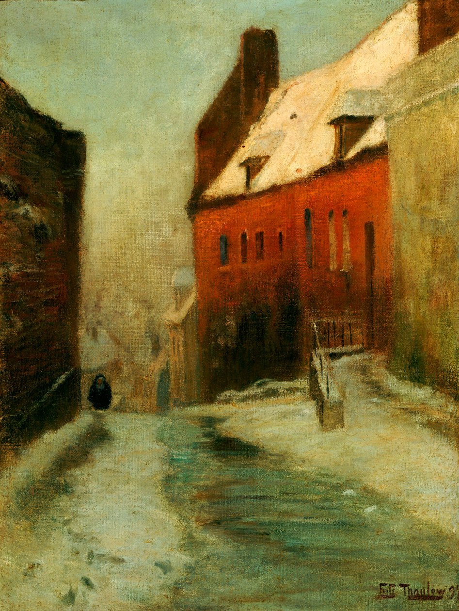 A Winter Street Scene, Montreuil, 1894 av Frits Thaulow