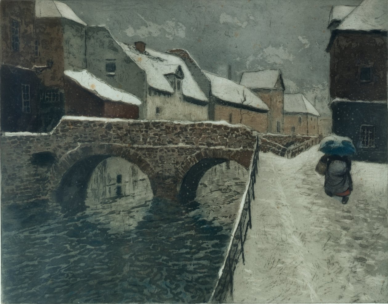 Bro i Amiens (fargetsning) av Fritz Thaulow