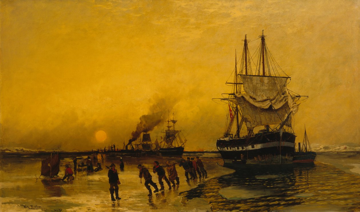 Åpen kanal (i isen) av Fritz Thaulow