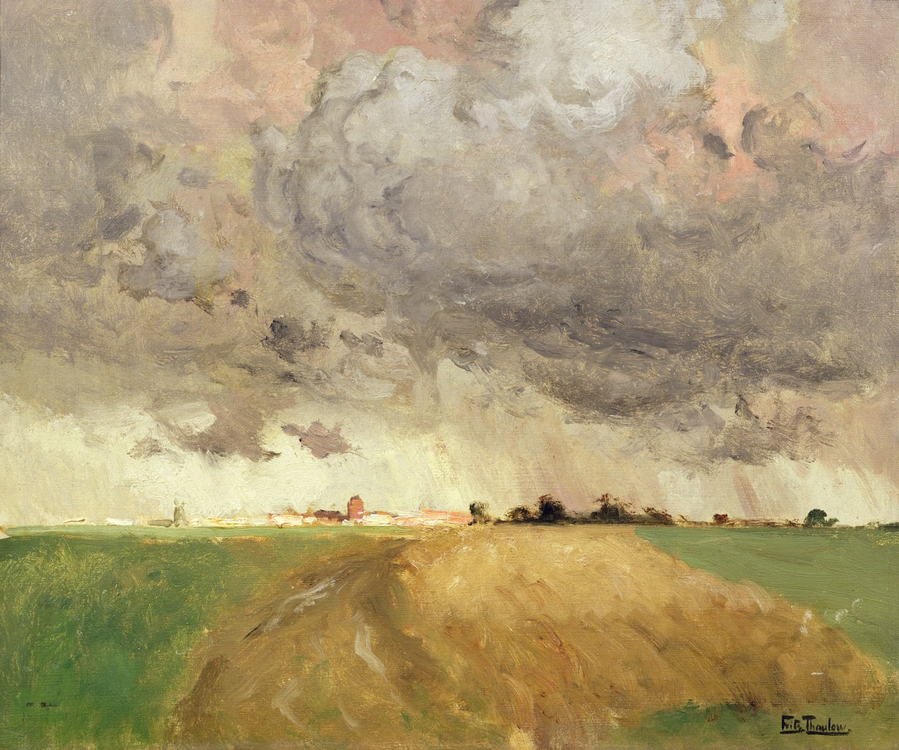 Storm i Delft (olje på lerret) av Fritz Thaulow