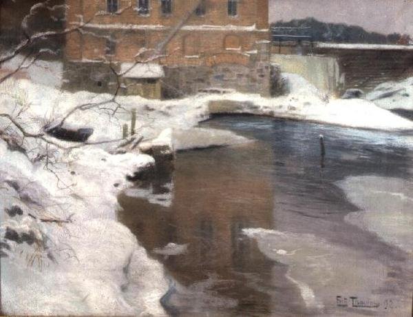 Møllen på Lysaker av Fritz Thaulow
