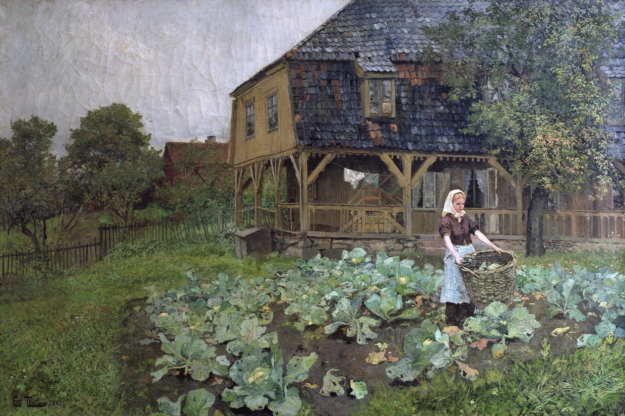 Herregården på Grunerløkka (olje på lerret) av Fritz Thaulow
