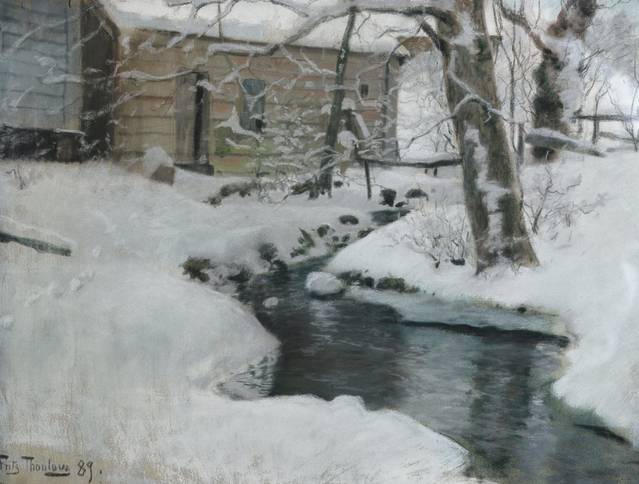 Vinter på Stord (maleri) av Fritz Thaulow