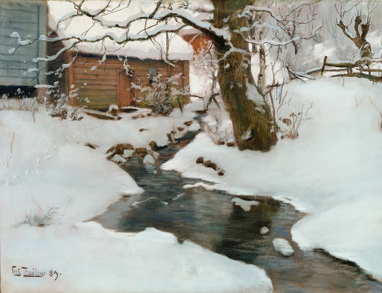 Vinter på Stord, 1889 av Frits Thaulow