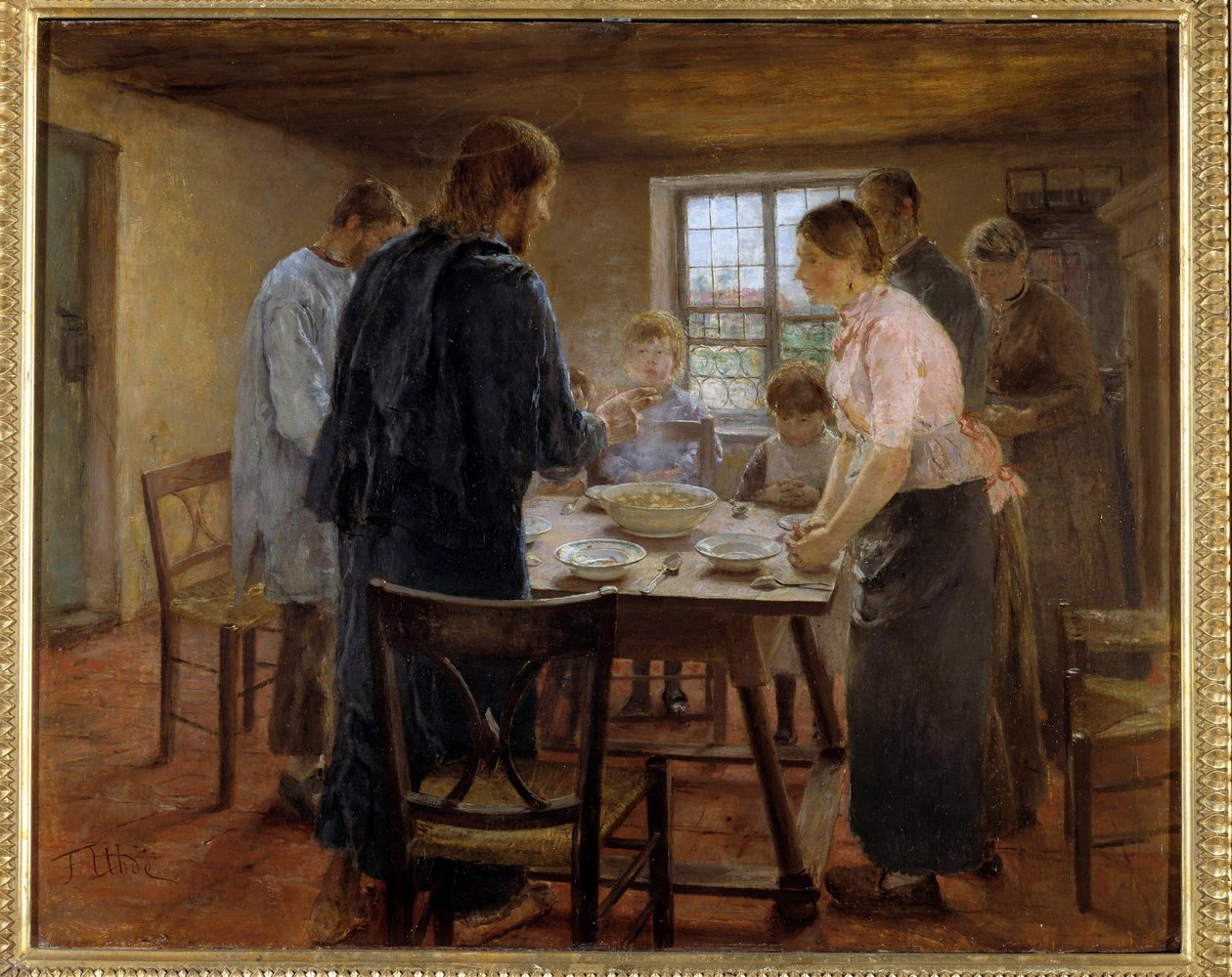 Kristus i bøndene Maleri av Fritz von Uhde (1848-1911) 1887-1888 Søn. 0,5x0,6 m Paris, Musee d'Orsay av Fritz von Uhde