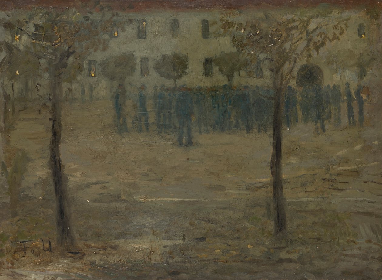 På kasernegården av Fritz von Uhde