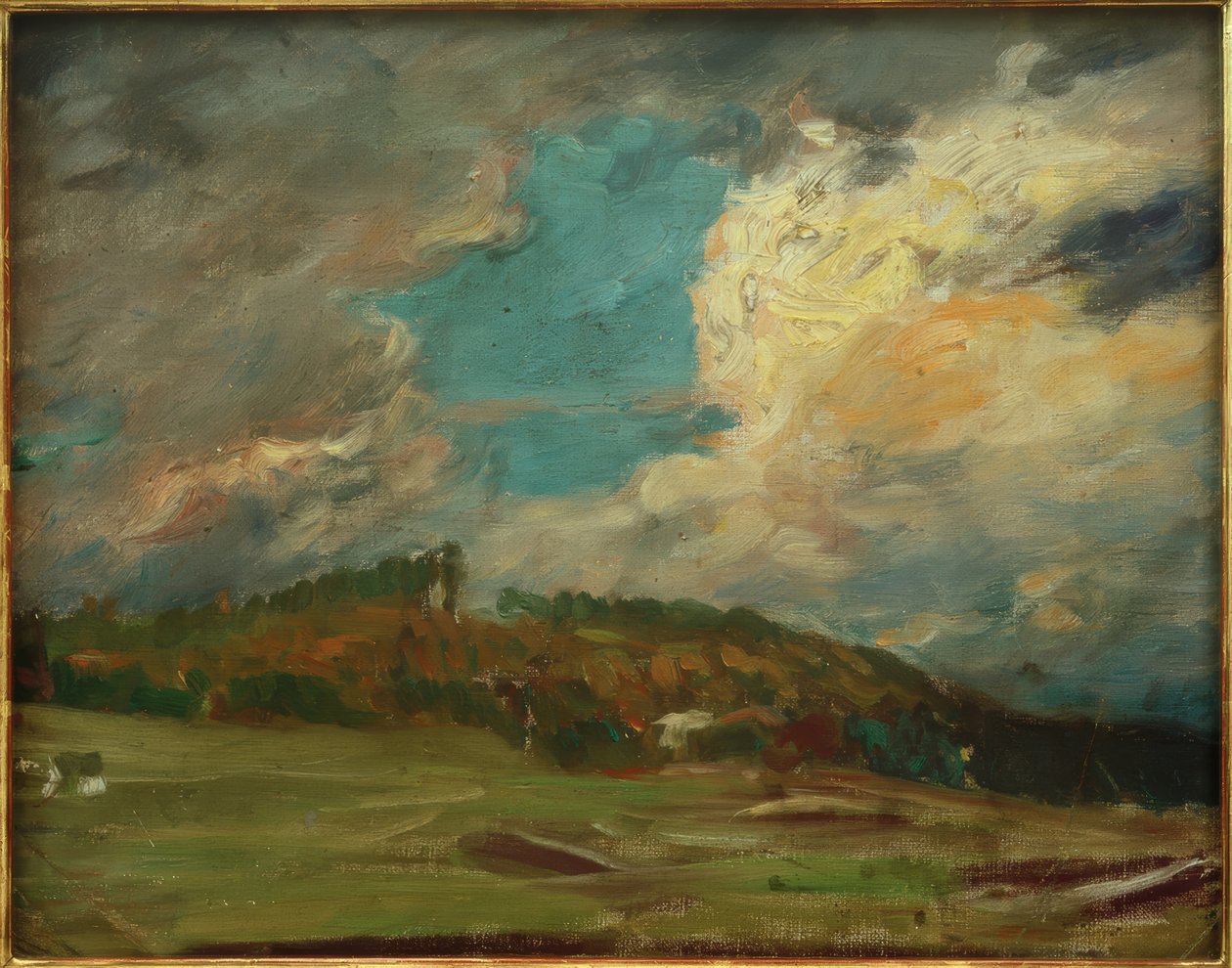 Landskapsstudie (landskap med skyer) av Fritz von Uhde