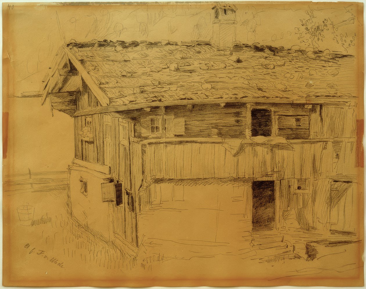 Øvre bayerske gårdshus av Fritz von Uhde