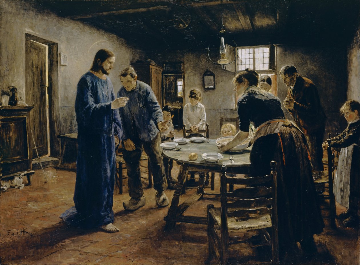 Måltidsbønnen, 1885 av Fritz von Uhde