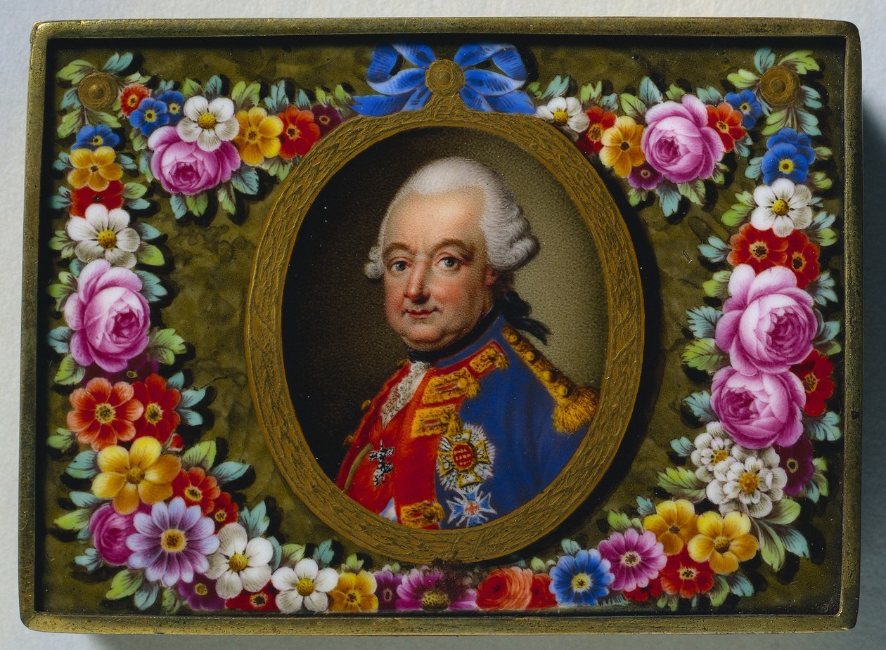 Snusboks med portrett av Charles I, hertugen av Brunswick, ca. 1770. av Fürstenberg Porcelain Factory