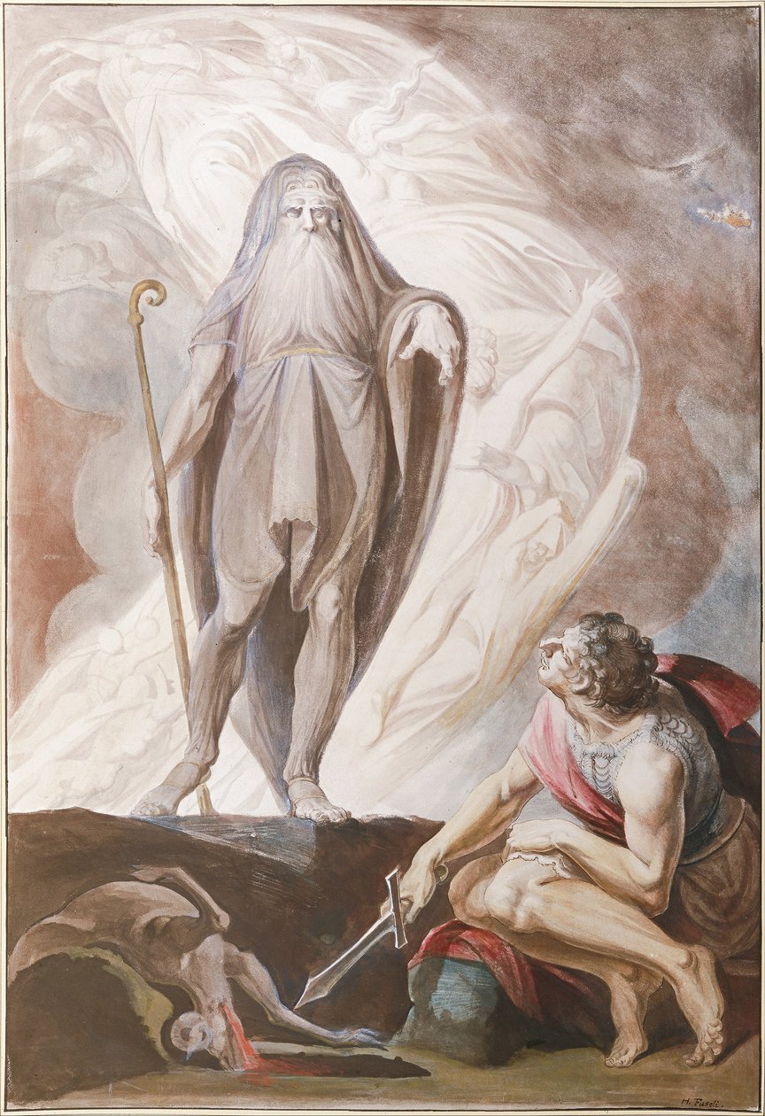 Teiresias forutsier bildet til Odysseus, 1780-1783 av Füssli